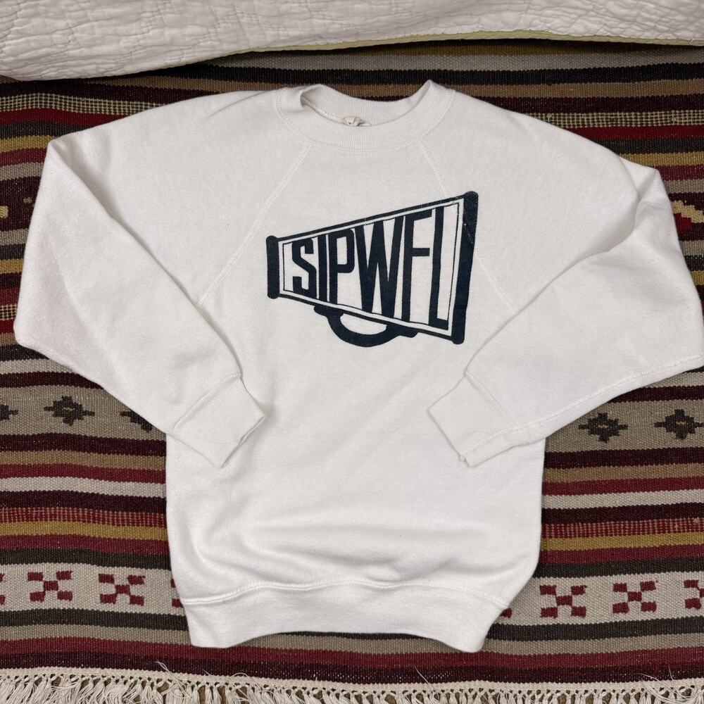 Vintage kid Cotton Crewneck Pullover Sweatshirt White size 14